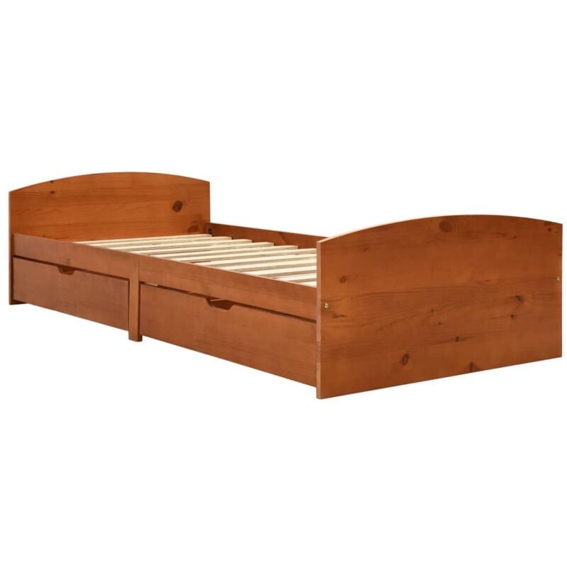 Letto alla francese in pino massello naturale A8, incl. rete a doghe - 140  x 200 cm