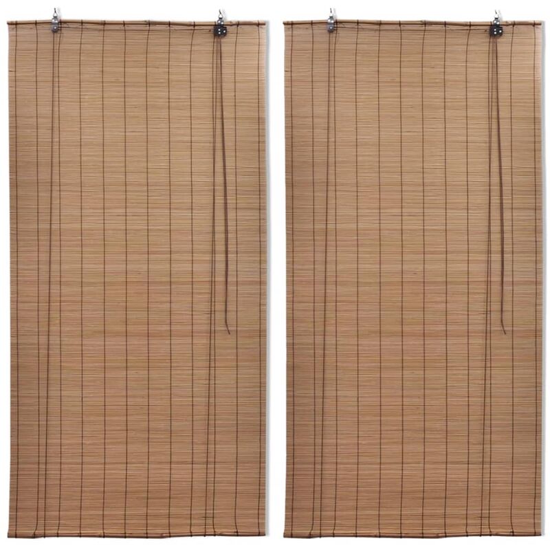 Tende a Rullo in Bambù 2pz 80x160cm Marroni