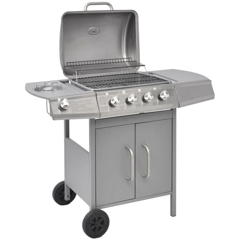 Griglia Barbecue a Gas 4+1 Fornelli Argento