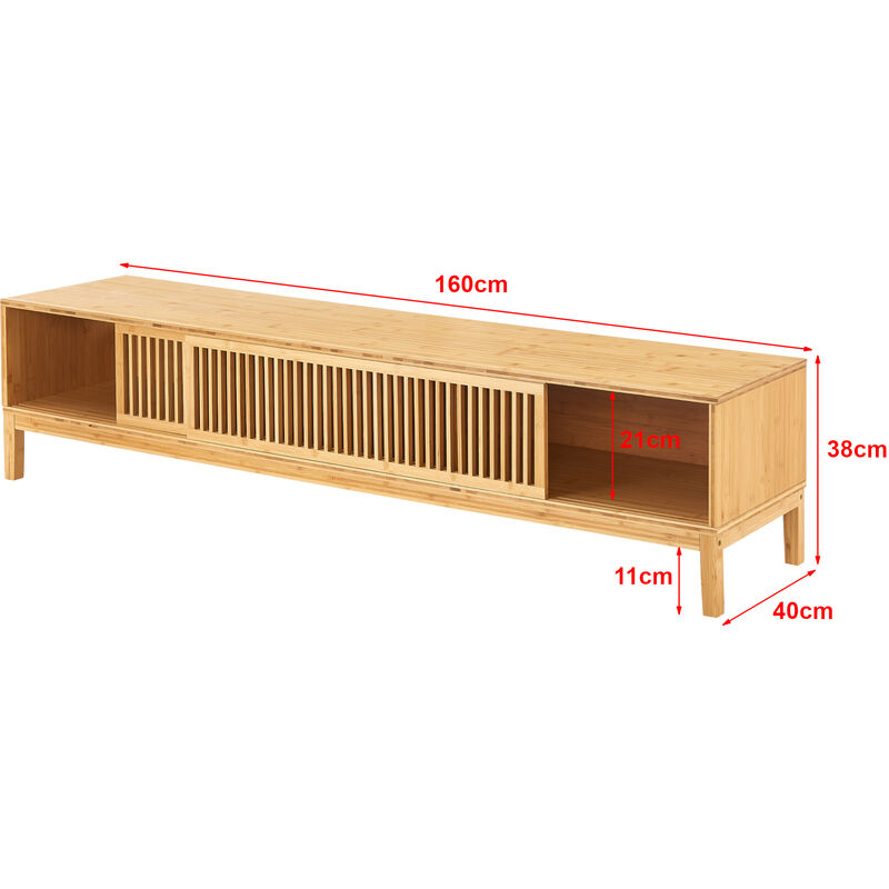 kubeier Mobile TV Vintage Mobile TV Basso 160 cm Mobile TV con 2 cassetti e  2 Ante, Mobile TV, Pannello TV, Porta TV, Tavolo TV per Ufficio Soggiorno