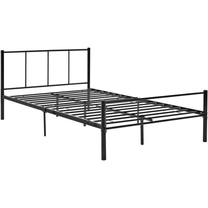 Struttura Letto in Metallo con Testiera e Pediera 120 x 200 cm Nero