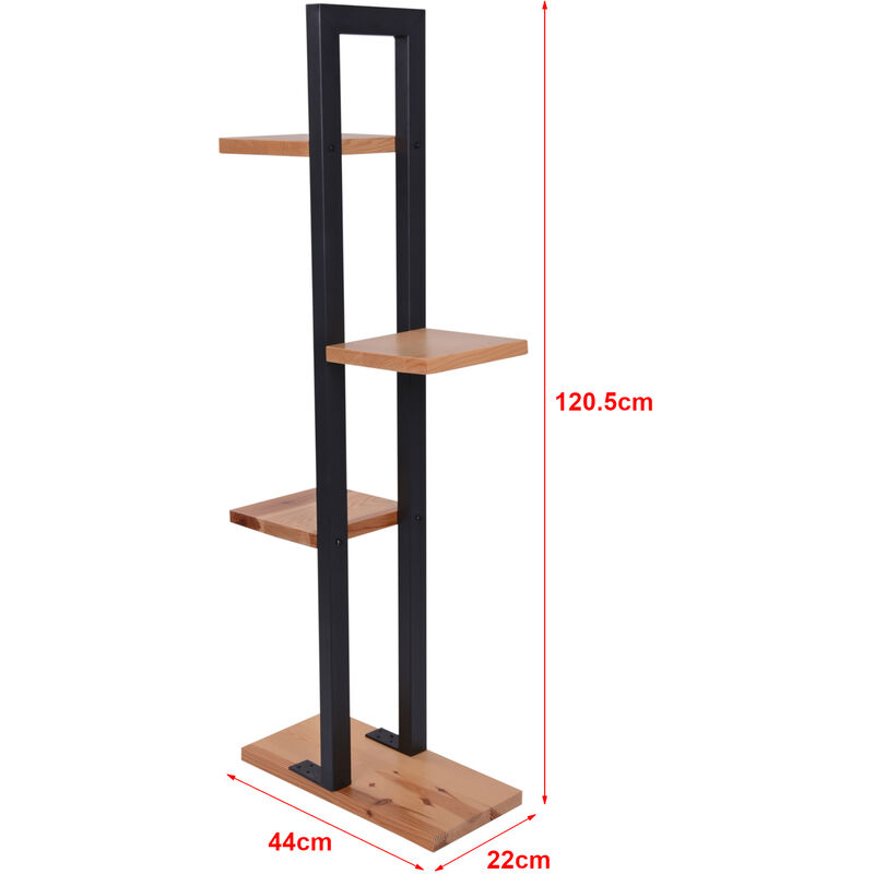 Scaffale Portapiante 'Lemvig' Espositore per Piante con Piani in Legno di  Pino Naturale