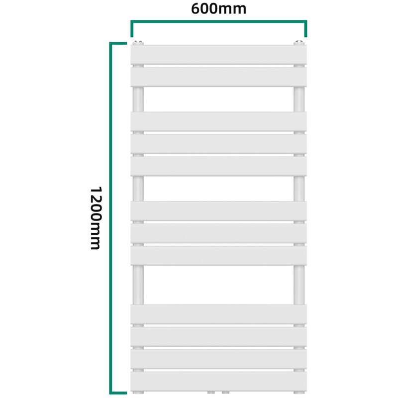 Scalda Asciugamani da Parete Voss Scaldasalviette ad Acqua Calda 120 x 60  cm Bianco [neu.haus]