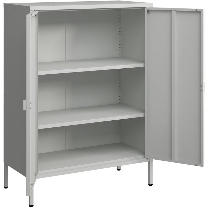 Armadio da Ufficio Hailuoto per Archivio 110 x 80 x 40 cm Acciaio Grigio  chiaro