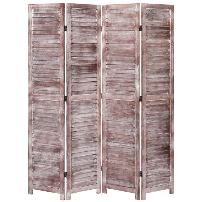 Divisorio In Legno Massello Di Mango VidaXL – 4 Pannelli Intagliati A Mano, Bianco 160x165 Cm, Pieghevole