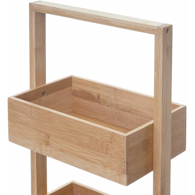 Hongu Scaffale in legno di bamboo 4 ripiani dispensa mensole bagno