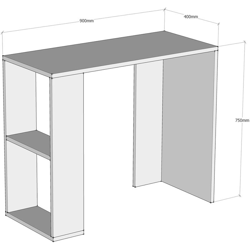 [en.casa] Tavolo (AxLxP) 70 x 90 x 60 cm Scrivania Postazione di Lavoro  Tavolo da Sala Pranzo con Piano Retangolare - Effetto Rovere