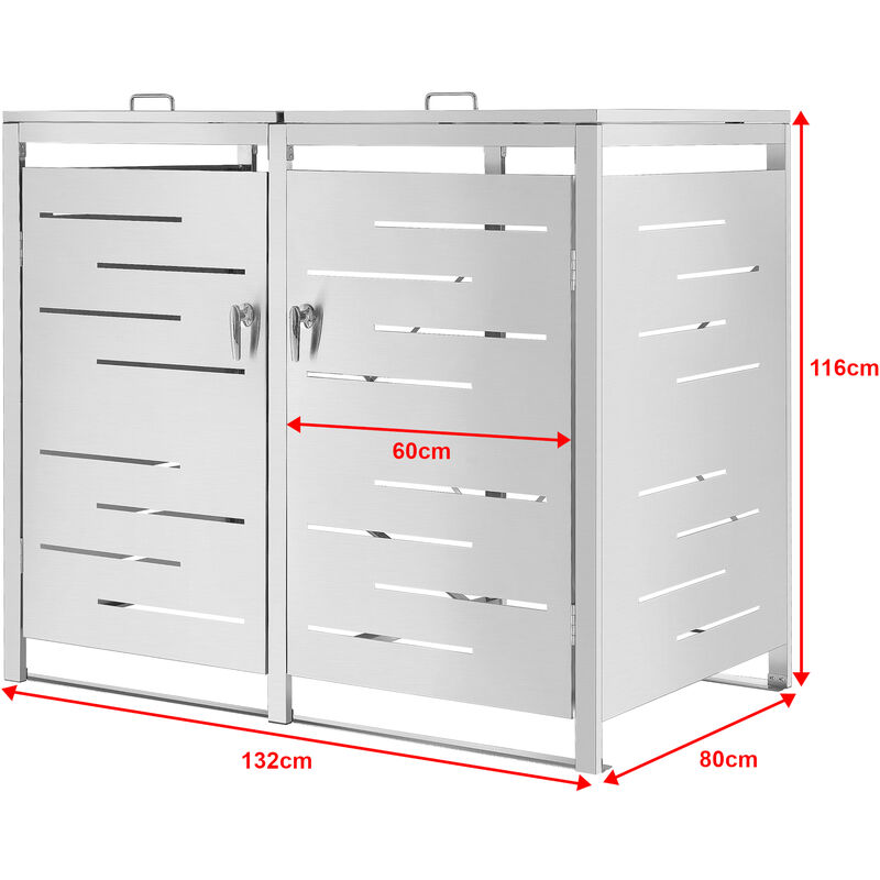 Copri Bidoni da esterni con 2 cabine da 240 L in acciaio zincato