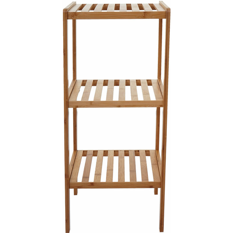 Arredo bagno serie HWC-B18 legno bambu a listelle mobile scaffale  140x34x33cm