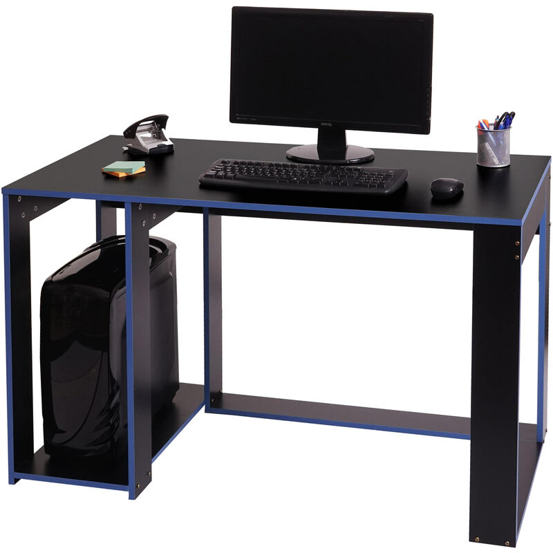 Scrivania da Ufficio Computer 60x120x76cm stile classico e lineare vari  colori colore : Nero e Blu