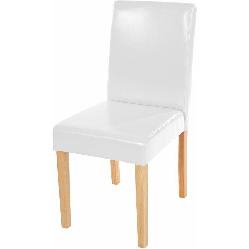 Elegante sedia da pranzo gambe in legno chiaro e seduta ecopelle vari  colori colore : Bianco