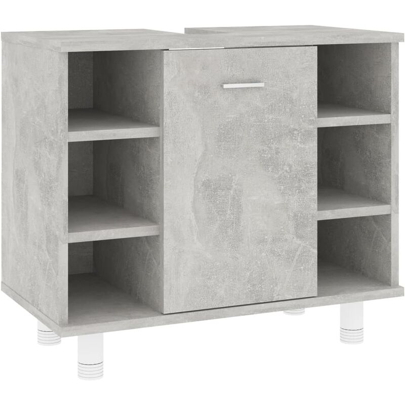 Armadio da Bagno Grigio Cemento 60x33x58 cm in Truciolato