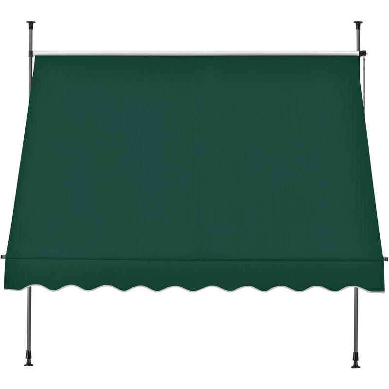 Tenda da Sole a Muro di colore verde con Manovella e Bracci varie misure  colore : 400x120x200-300cm