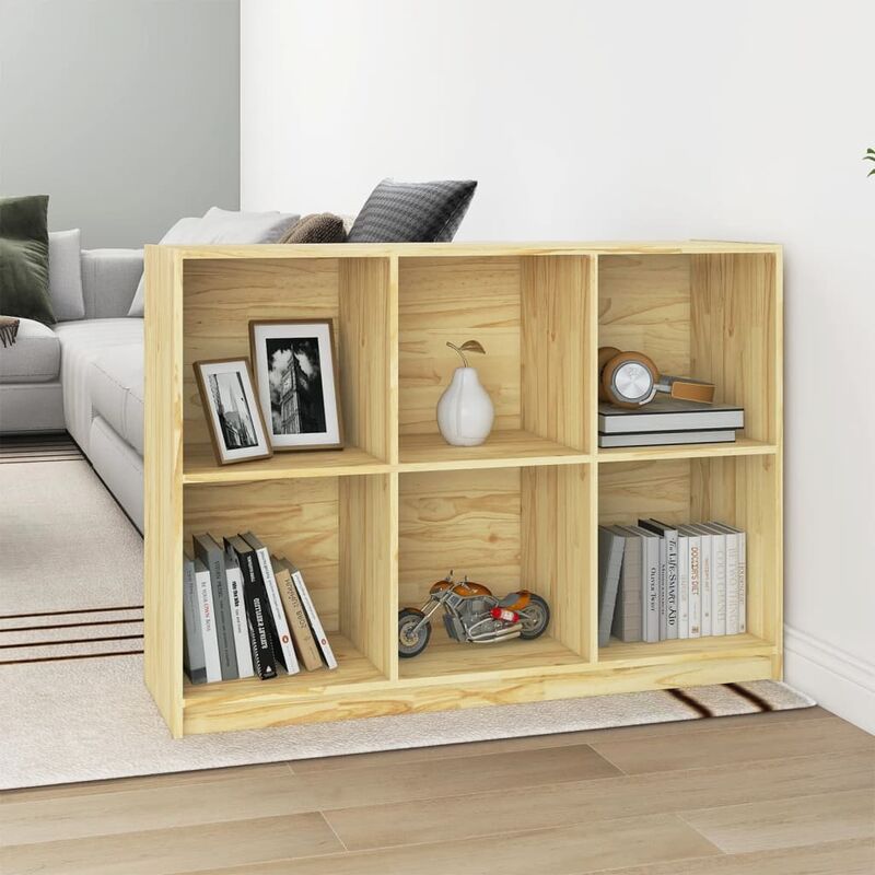 Libreria ideale per salotto o studio con 6 scomparti vari colori  disponibili colore : Marrone Chiaro