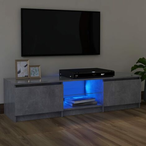 vidaXL Mobile Porta TV con Luci LED Grigio Cemento 120x30x36 cm