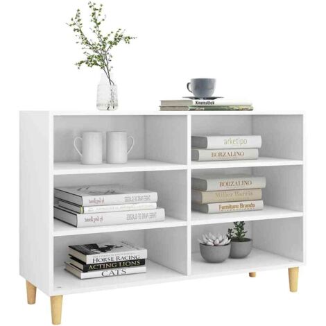 VidaXL Credenza Bianco Lucido 60x36x110 cm in Legno Multistrato | Leroy