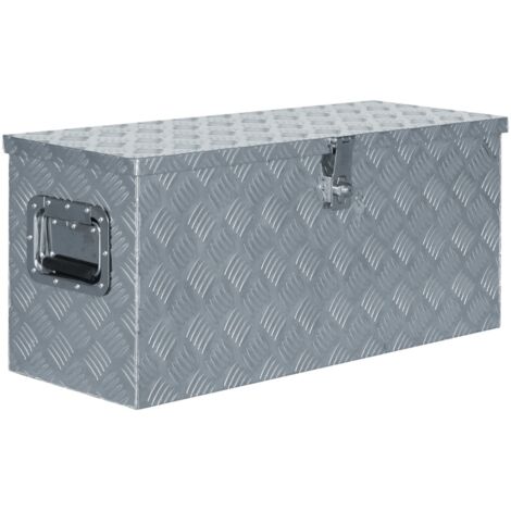 vidaXL Cassetta in Alluminio 80x30x35 cm Argento