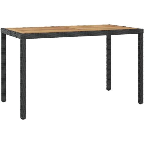 Tavolo da Giardino In legno di acacia e massello 123x60x74 cm vari colori colore : Nero