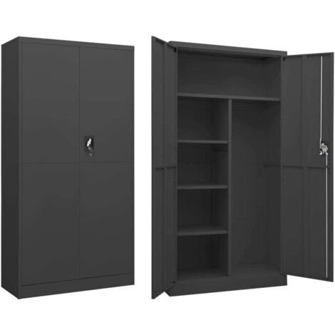 vidaXL Armadio con Ripiani Antracite 90x40x180 cm in Acciaio