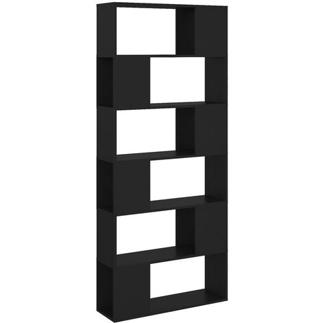 vidaXL Libreria/Divisorio Nero 80x24x186 cm in Truciolato