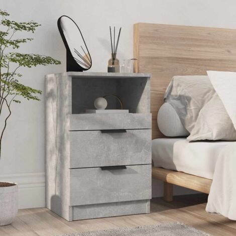 vidaXL Comodino Grigio Cemento in Legno Multistrato