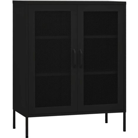 Armadietto Nero 80x35x101,5 cm in Acciaio vidaXL