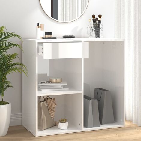vidaXL Armadietto per Cosmetici Bianco Lucido 80x40x75 cm in
