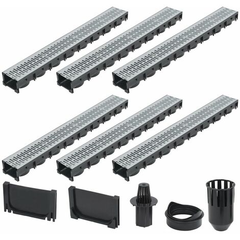 vidaXL Canalette di Drenaggio 6 pz Acciaio Zincato 6 m