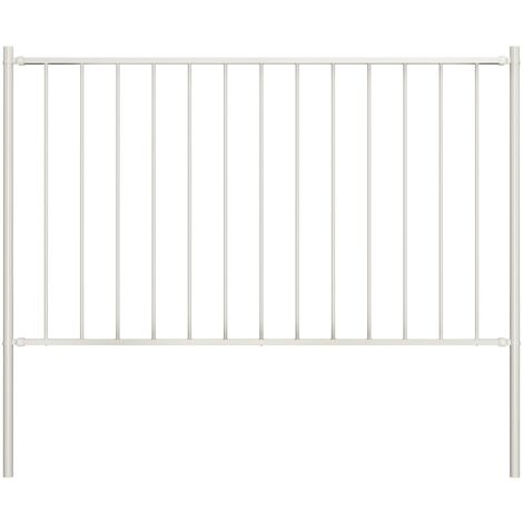 vidaXL Pannello di recinzione con pali in acciaio verniciato a polvere 1,81x0,75 m bianco