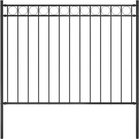vidaXL Recinzione da giardino in acciaio 1,81x1,2 m nera