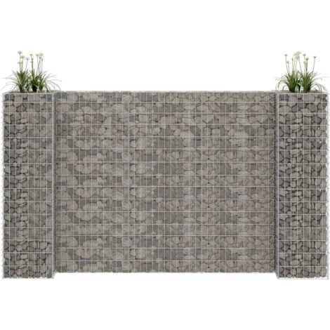 vidaXL Gabbione Fioriera ad "H" in Filo di Acciaio 260x40x150 cm