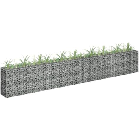 vidaXL Gabbione Letto Rialzato in Acciaio Zincato 360x30x60 cm