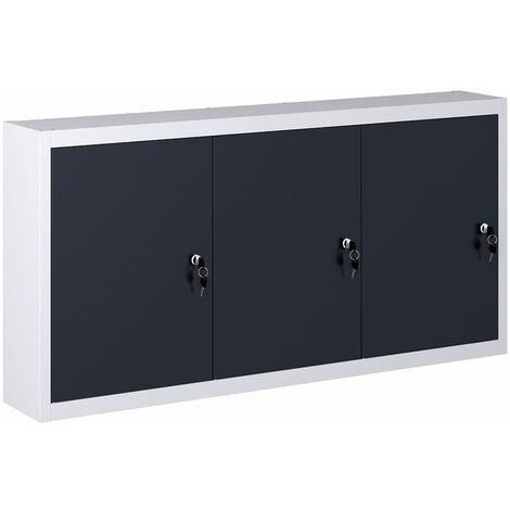 vidaXL Armadio a Parete Stile Industriale in Metallo Grigio Nero