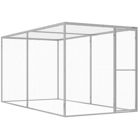 vidaXL Gabbia per Gatti 3x1,5x1,5 m in Acciaio Zincato