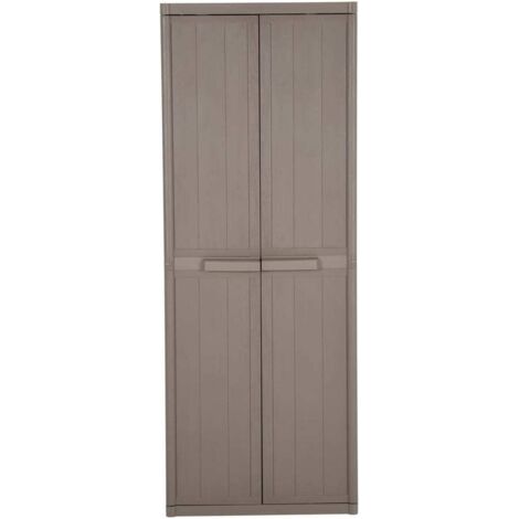 vidaXL Armadio da Giardino Marrone 65x45x172 cm in PP Aspetto