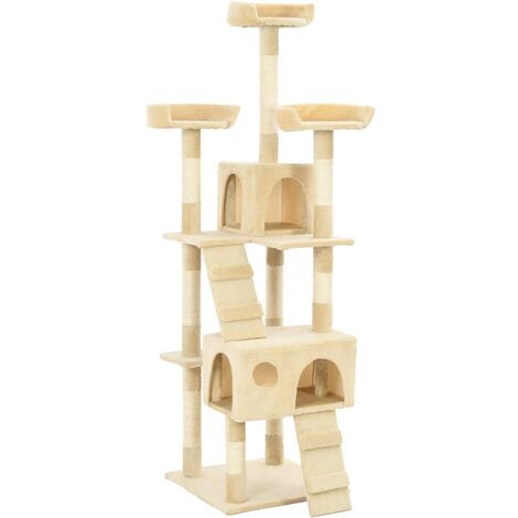 vidaXL Albero per Gatti con Tiragraffi in Sisal 170 cm Beige