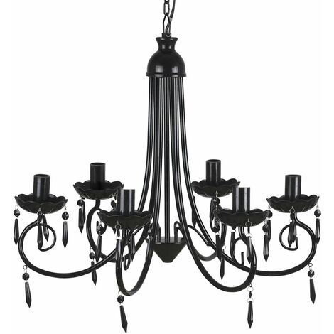 Lampada da Soffitto Pendente Elegante con 6 Portalampade vari colori colore : NERO