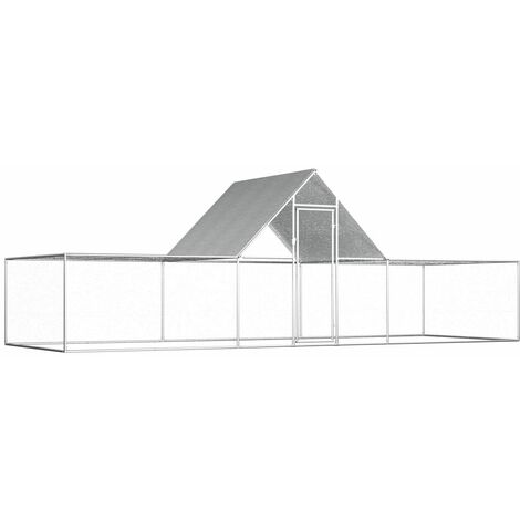 vidaXL Pollaio 6x2x2 m in Acciaio Zincato