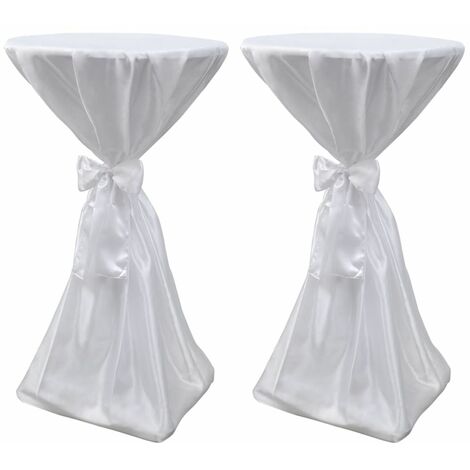 Copritavolo Bianco 60 cm con Fettuccia 2 pezzi vidaXL (1/5)