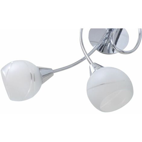Lampadario da Soffitto lampada con Paralume in Vetro per 5 Lampadine E14