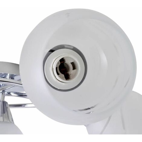Lampadario da Soffitto lampada con Paralume in Vetro per 5 Lampadine E14