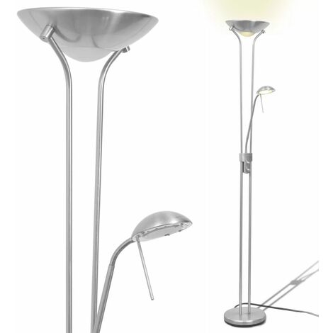 Lampada da Terra a LED Dimmerabile 23 W cavo 1,8 m vari colori colore : Argento
