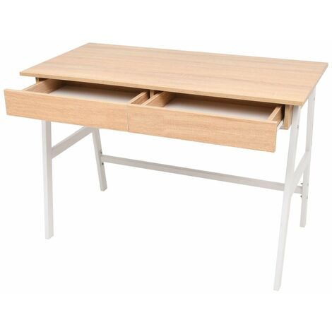 Desk 110x55x75 cm Oak and White