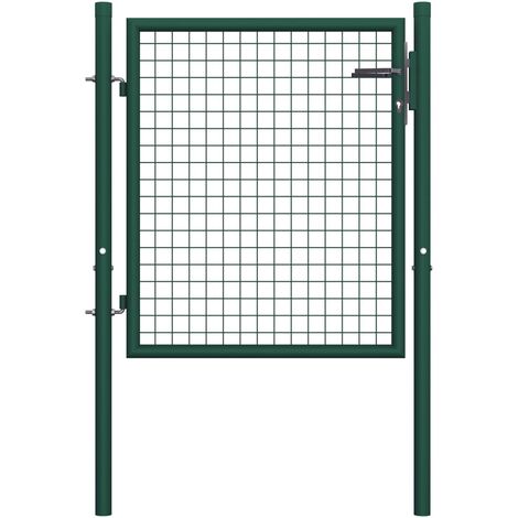 vidaXL Cancello per Recinzione in Acciaio 100x75 cm Verde
