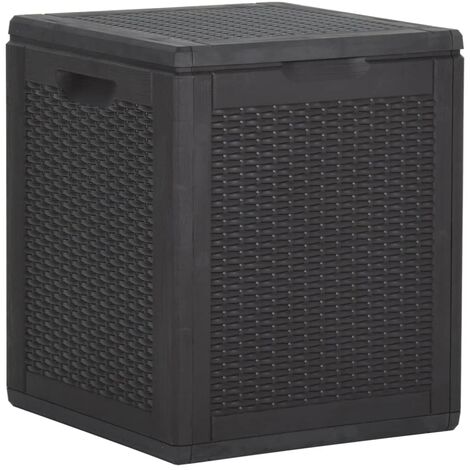 vidaXL Baule da Giardino 90 L Nero in Rattan PP