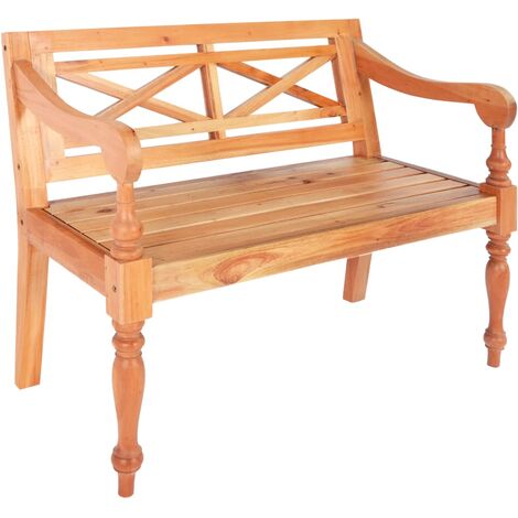 vidXL Panchina Batavia 98 cm Legno Massello di Mogano Marrone Chiaro vidaXL