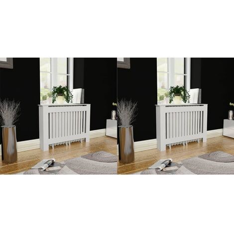 Copritermosifoni 2 pz in MDF 112 cm Bianco vidaXL 349063