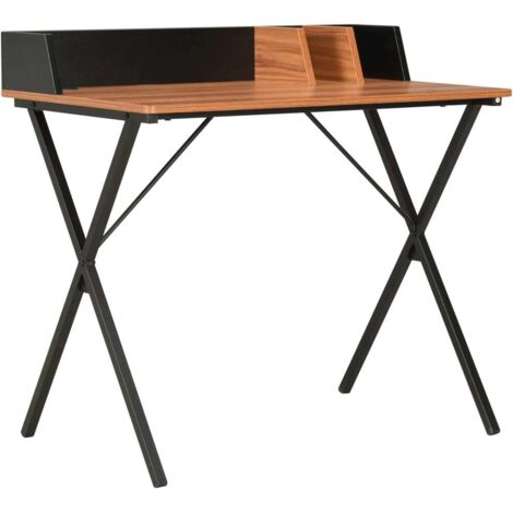 vidaXL Scrivania Nera e Marrone 80x50x84 cm