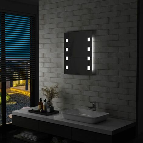 Specchio da Bagno Rettangolare Retroilluminato a Led 80x70 da Parete