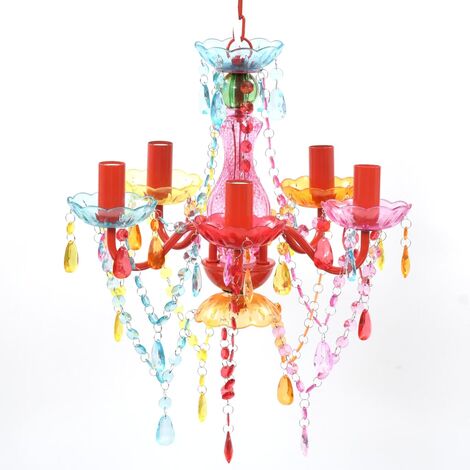 Lampadario in Cristallo 5 Lampadine Multicolore vidaXL